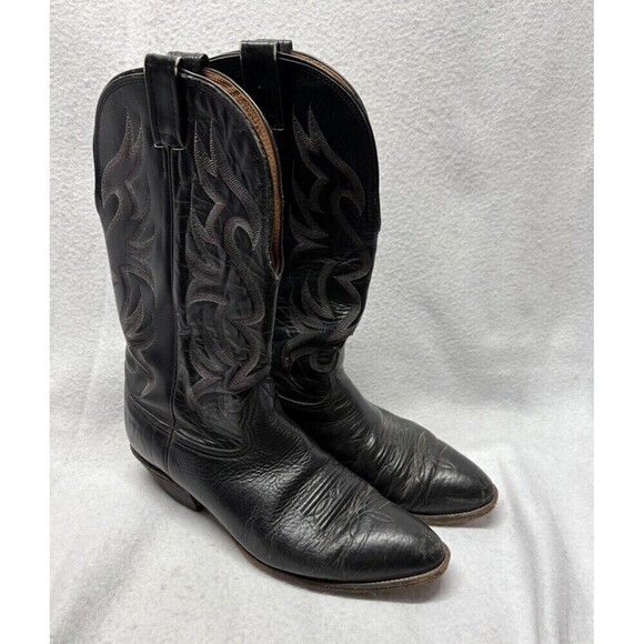 Nocona Other - Nocona Boots Mens 12 D Black Lizard Leather Pull On Western Cowboy Rodeo USA VTG